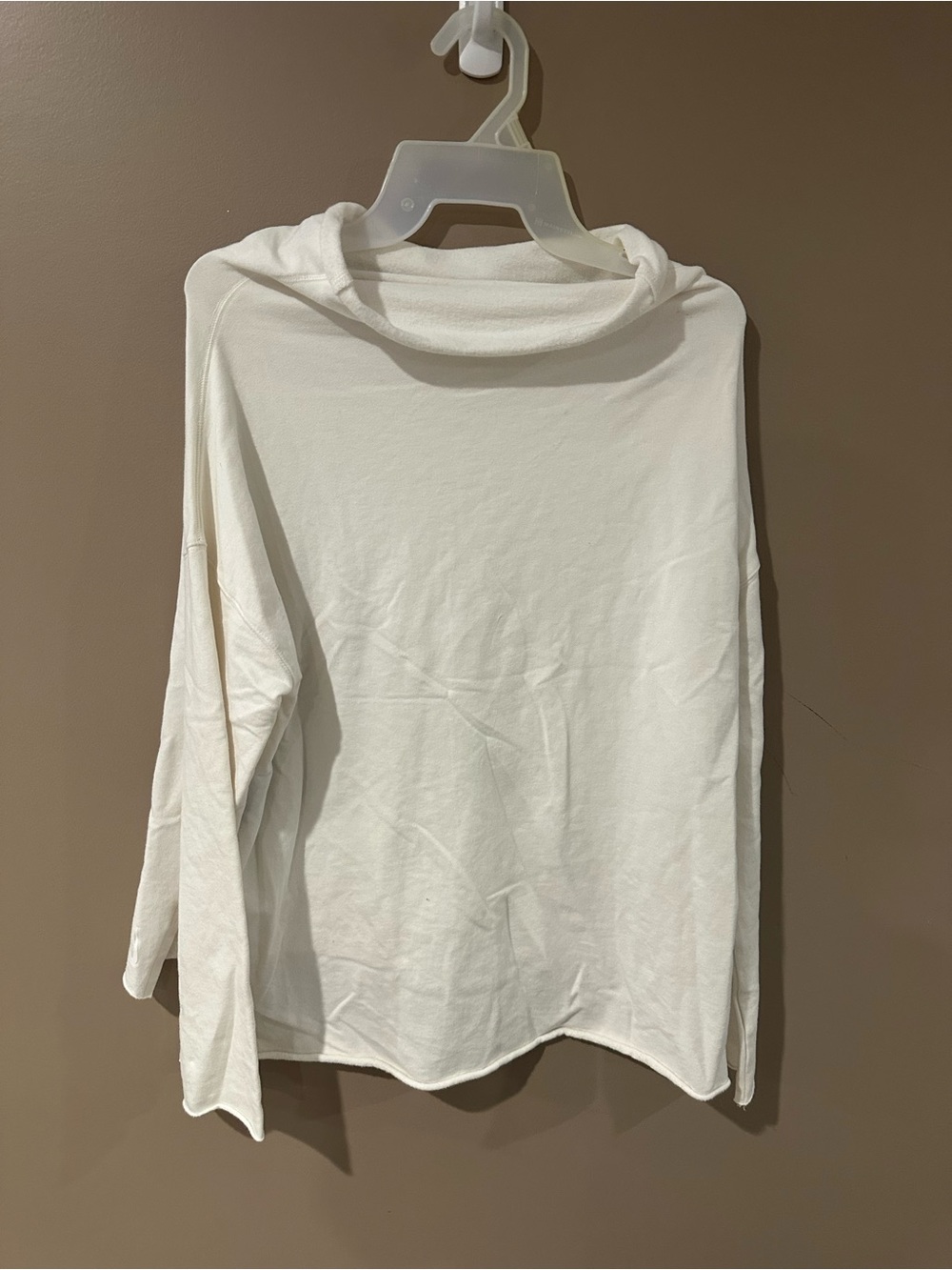 Nike White Cowl Neck Long Sleeve Top